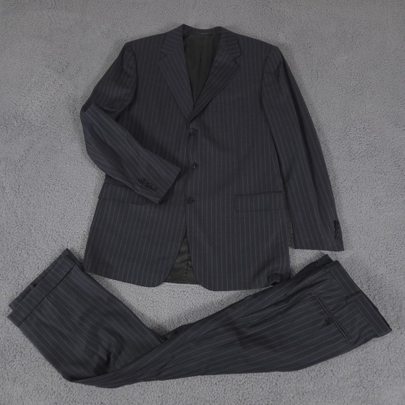 Ermenegildo Zegna 2-Piece Suit Mens 56 Long Pants 36x32 Trofeo Striped Slacks